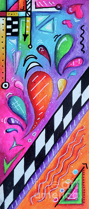 Megan Aroon - Original PoPs of Joy Abstract MAD Doodle Painting Colorful and Whimsical PoP Art Megan Duncanson