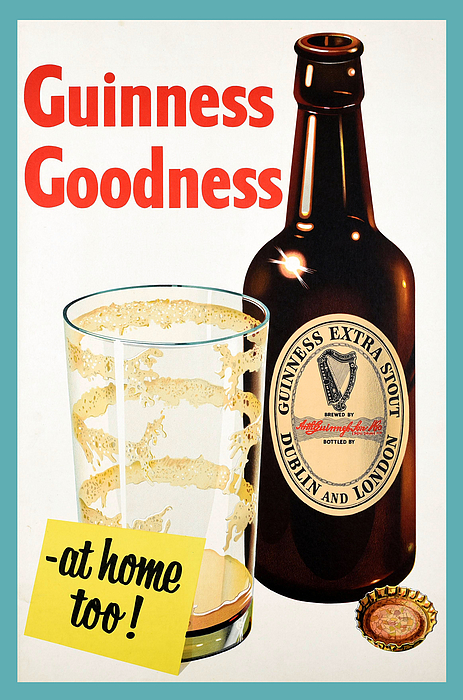 Vintage Alcohol Posters - Original Vintage Advertising Poster Guinness Goodness Irish Stout Beer 