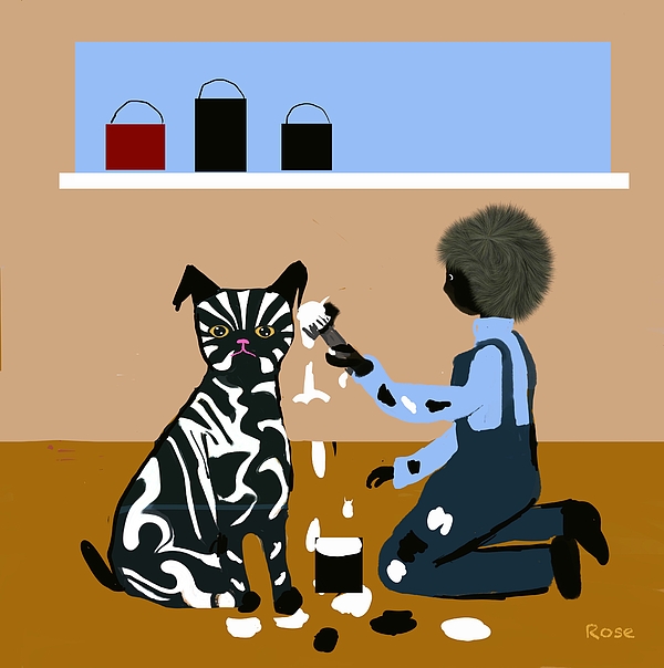 Elaine Hayward - Painting the dog