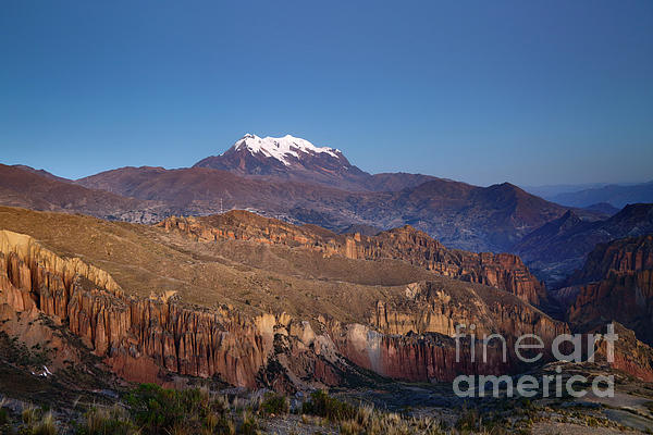James Brunker - Palca Canyon and Mt Illimani twilight panorama Bolivia