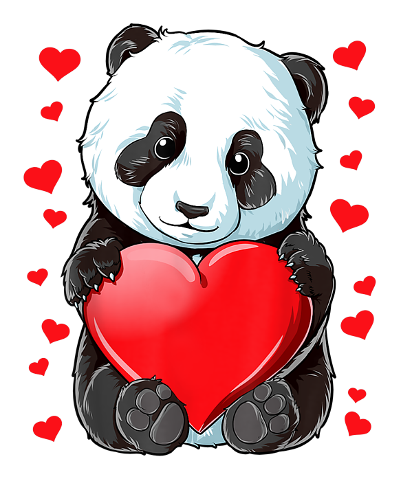 Panda Heart Valentines Day Girls Kids Women Bear Lover Gifts T-Shirt Panda Heart Valentines Day Girls Kids Women Bear Lover Gifts T-Shirt