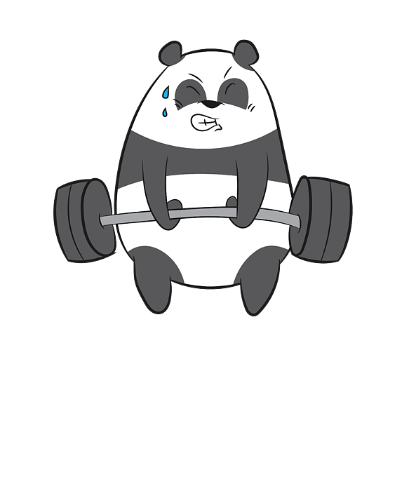 Panda Weightlifting Fitness Panda Gym Funny Panda Beach Towel by EQ Designs  - Pixels