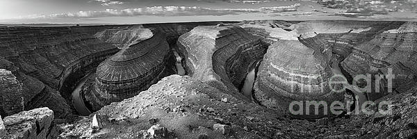 Henk Meijer Photography - Panorama from the Goosenecks in Black and White