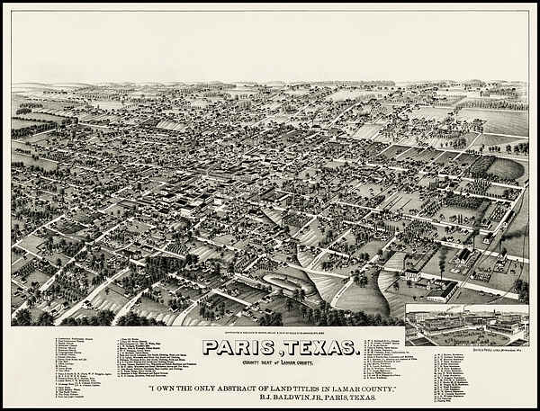 https://images.fineartamerica.com/images/artworkimages/medium/3/paris-texas-vintage-map-birds-eye-view-1885-carol-japp.jpg