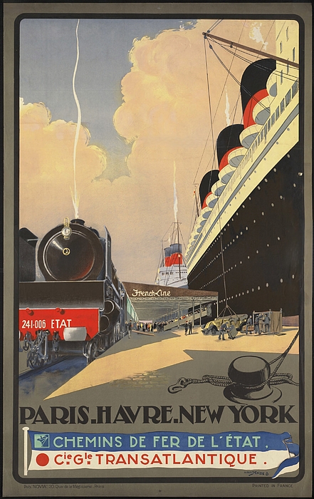 Albert Sebile - Linda Howes Website - Paris.Havre.NewYork Travel Poster 1930