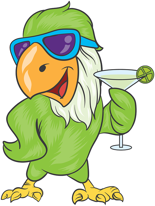  Margarita drinking Pirate Parrot Polly Wants a