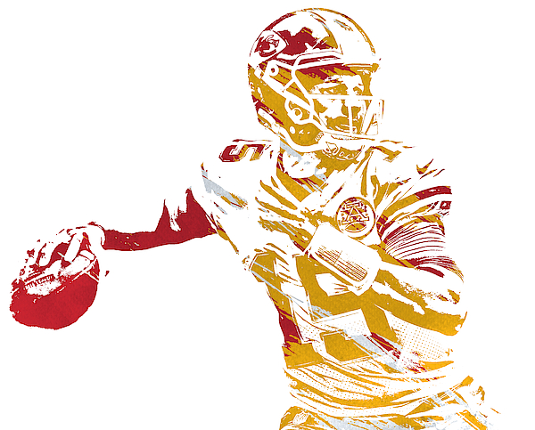 Patrick Mahomes KANSAS CITY CHIEFS WATER COLOR PIXEL ART 11 Art Print by  Joe Hamilton - Fine Art America