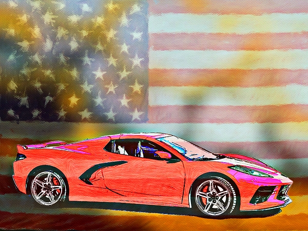 Diane Lindon Coy - Patriotic Corvette