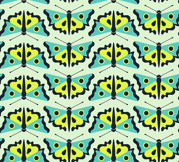 pattern with geometrical butterflies seamless wallpaper in modern illustration style bright childish drawing of entomology julien