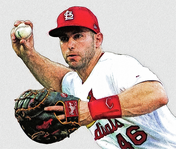 Paul Goldschmidt - 1B - St. Louis Cardinals T-Shirt by Bob Smerecki - Pixels