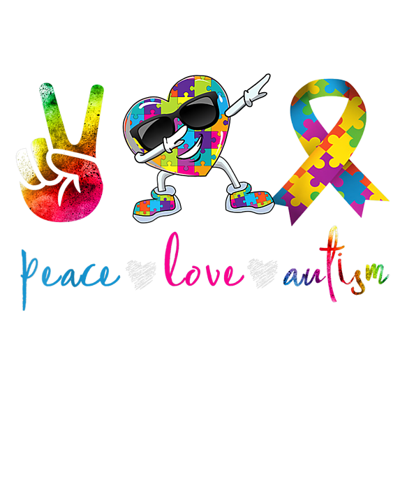 Peace Love Cure Dark Blue Ribbon Colon Cancer Awareness Gift