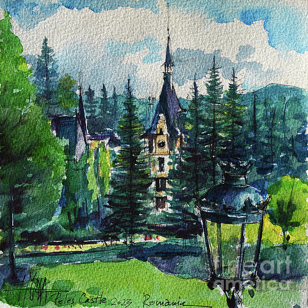 HOGWARTS CASTLE HARRY POTTER watercolor painting Mona Edulesco