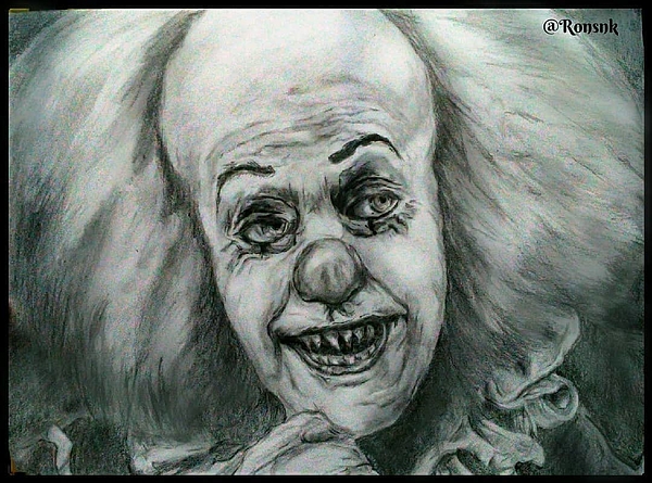 IT: Pennywise Pencil Portrait Drawing Print 