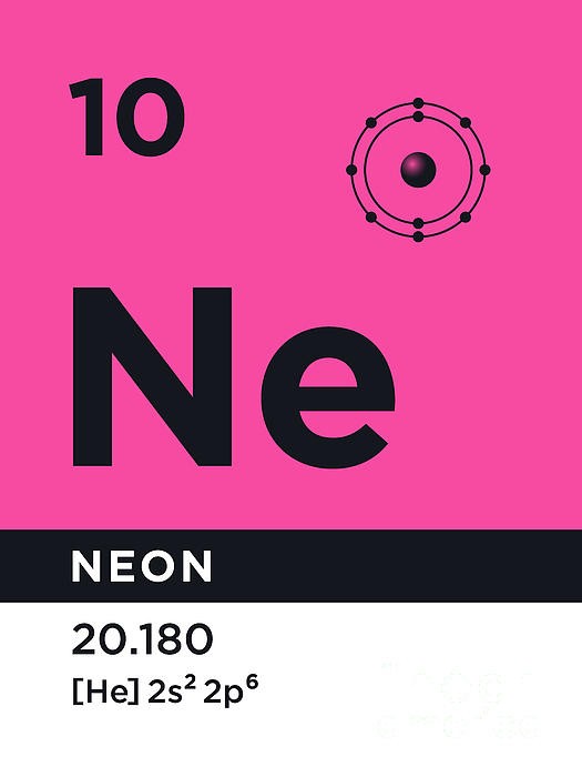 Periodic Element B 10 Neon Ne Greeting Card by Organic Synthesis