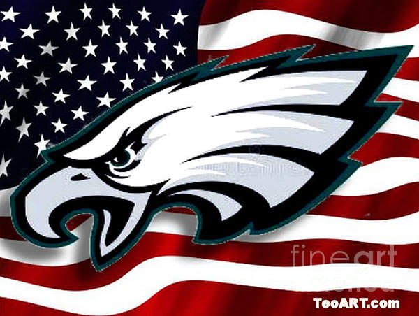 Philadelphia Eagles Usa Flag Art Tapestry