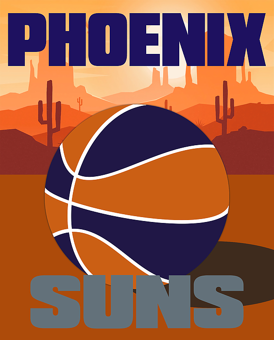 Phoenix Suns Vintage Basketball Art Onesie by Joe Hamilton - Pixels