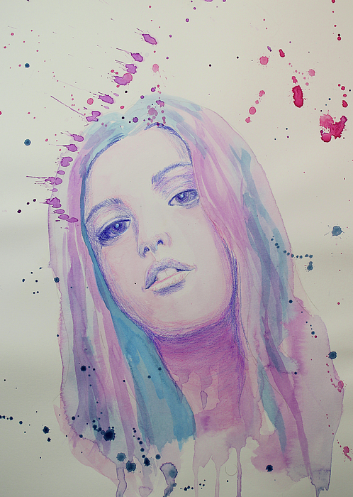 Spectrum Art Studio - Pink Splash Portrait of a Girl