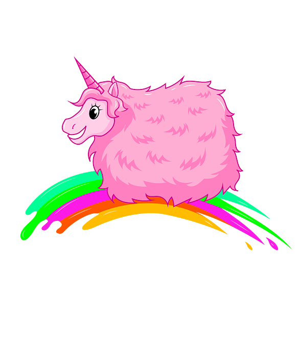 Pink Fluffy Unicorn Dancing On Rainbows - Fat Unicorn For Men Women Kids  Weight Fighter Pink Rainbow Tapestry