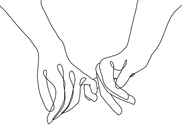 Pinky Promise One Line Art Greeting Card by Doodle Intent