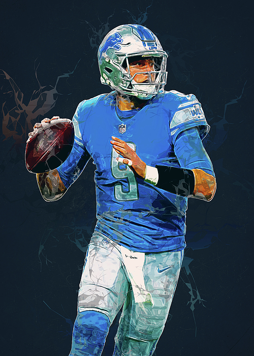 Football Detroit Lions Player Matthew Stafford Matthewstafford Matthew  Stafford Johnmatthewstafford Poster by Wrenn Huber - Fine Art America