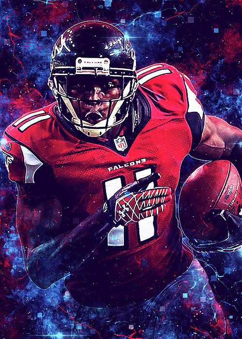 Player Atlanta Falcons Player Julio Jones Juliojones Julio Jones Youth T- Shirt by Wrenn Huber - Pixels