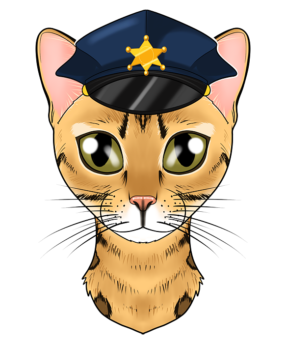 Police Bengal Cat I Cat Lover I Police Officer Bath Towel by