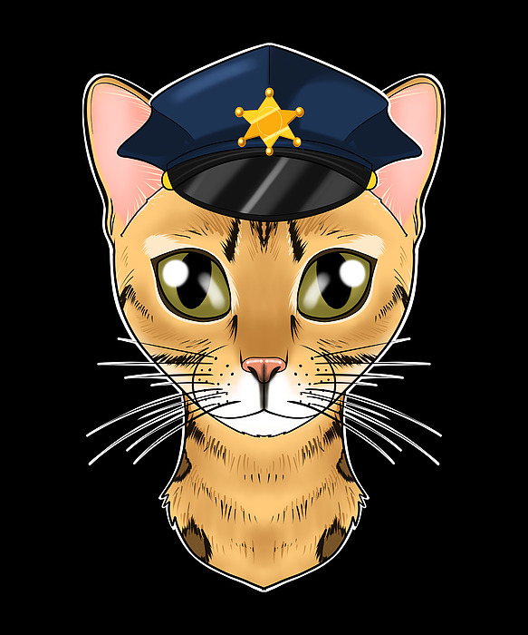 Police Bengal Cat I Cat Lover I Police Officer Sticker by Maximus Designs -  Pixels