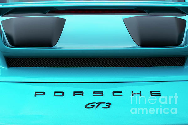 Porsche 911 GT3 Rear End in Blue Sticker by Tim Gainey - Fine Art America