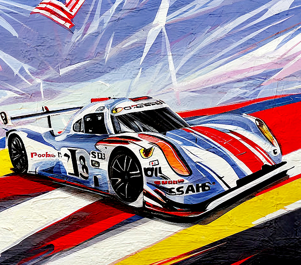 Porsche 919 Hybrid Porsche Lmp1 Race Usa Flag Oil Paint Colorful