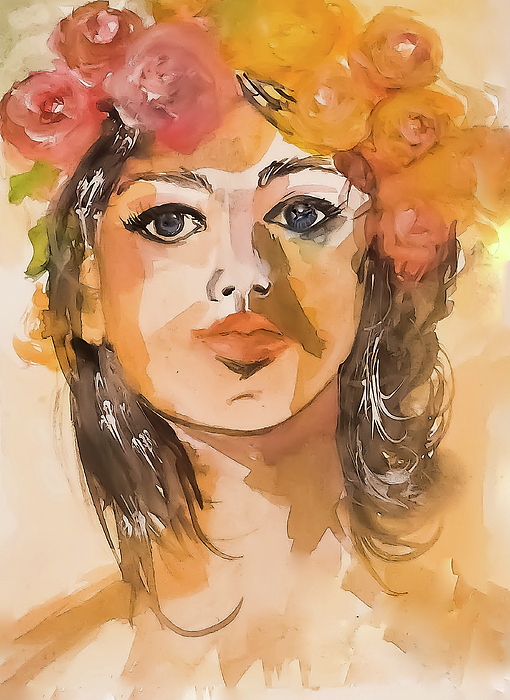 Lisa Kaiser - Portraiture Of Woman with Rose Crown