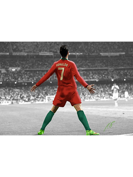 Cristiano Ronaldo Jersey Art Digital Print Red Frame 