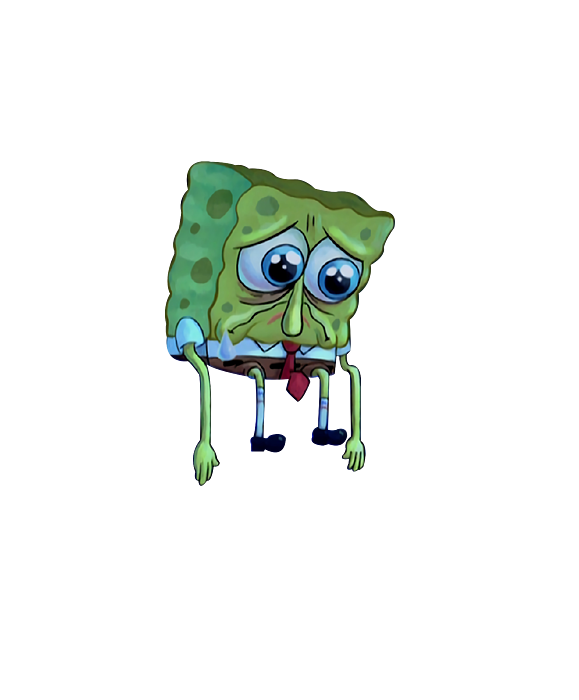 Praying on My Downfall Sad Spongebob Funny Meme Sticker by Katie Peters -  Pixels