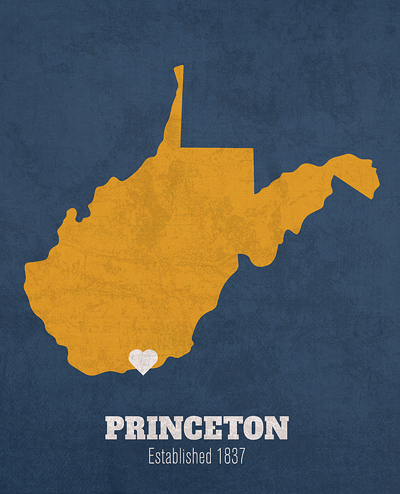 Princeton West Virginia City Map Founded 1837 University Of West   Princeton West Virginia City Map Founded 1837 University Of West Virginia Color Palette Design Turnpike 