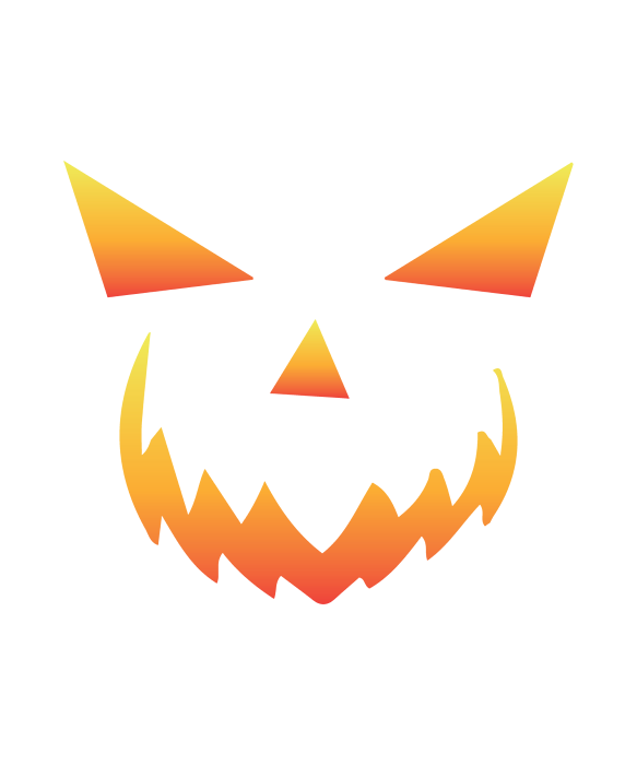 Pumpkin face scary smile orange red Halloween Digital Art by