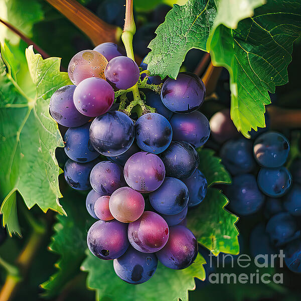 Elisabeth Lucas - Purple Grapes on Vine