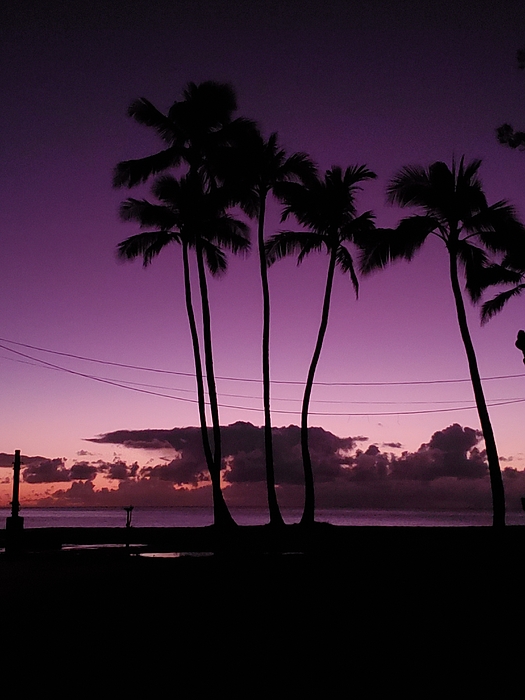 Hawaii Beach Towel Purple Twilight Sunset Oahu Lanai Hawaii Maui Kauai 