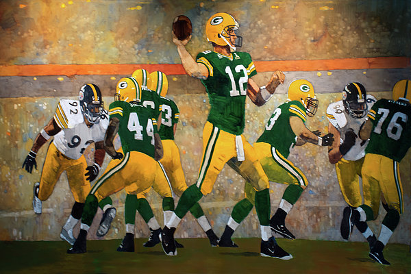 Bart Starr Brett Favre Aaron Rodgers Canvas Print Green Bay 