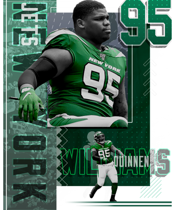 Quinnen Williams Football Paper Poster Jets 2 Men's T-Shirt (Regular Fit)