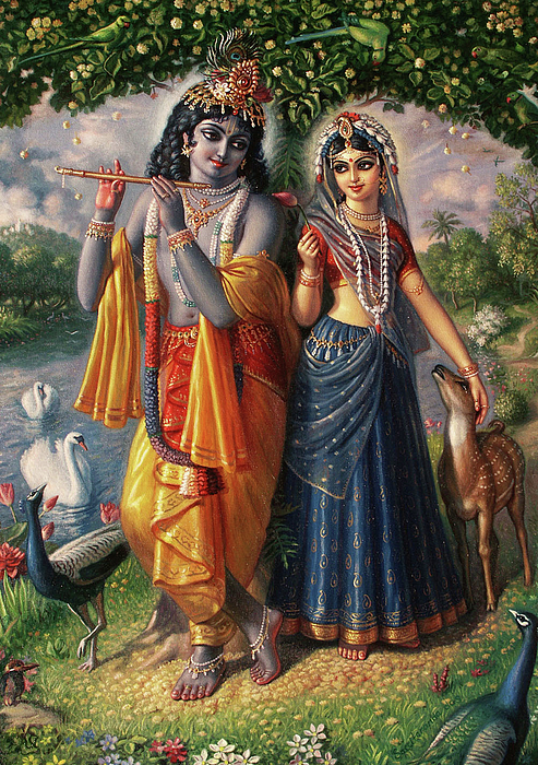 Lord Krishna with Radha playing flute ; standing pose ; a colorful mural on  wall at Borivali ;..., Stock Photo, Picture And Rights Managed Image. Pic.  DPA-NMK-132306 | agefotostock