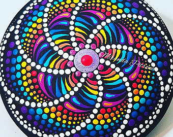 Rainbow Spiral Dot Mandala Pattern 