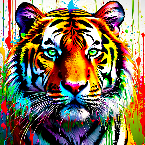 Jan Andersen - Rainbow Tiger Abstract