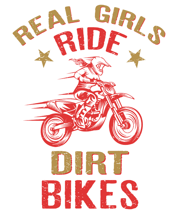 Real Girls Ride Dirt Bikes graphic Funny Gift for Girl Sticker by Art  Frikiland - Pixels