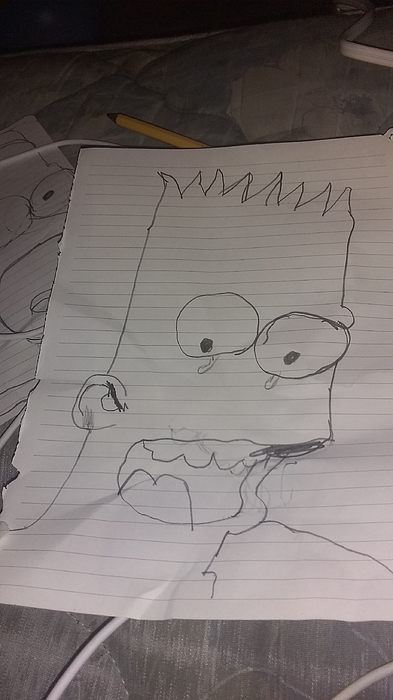 Brandon McDonald - Real Hand-drawn scary Bart Simpson drawing