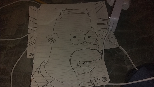 Brandon McDonald - Real Hand-drawn scary giant fat Homer Simpson drawing