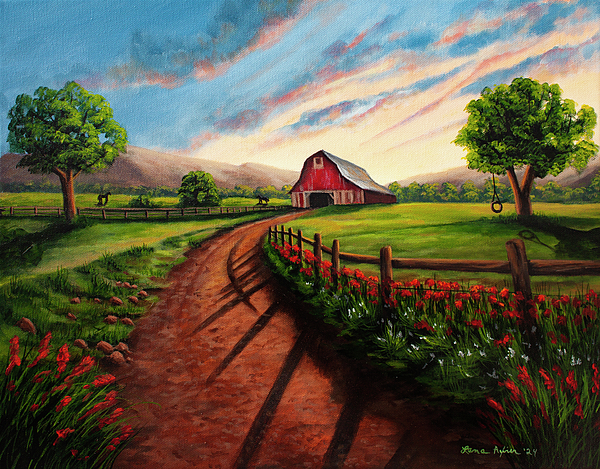 Lena Auxier - Red Barn Evening