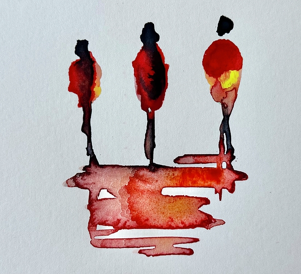 Louise Lavallee - Red silhouettes 