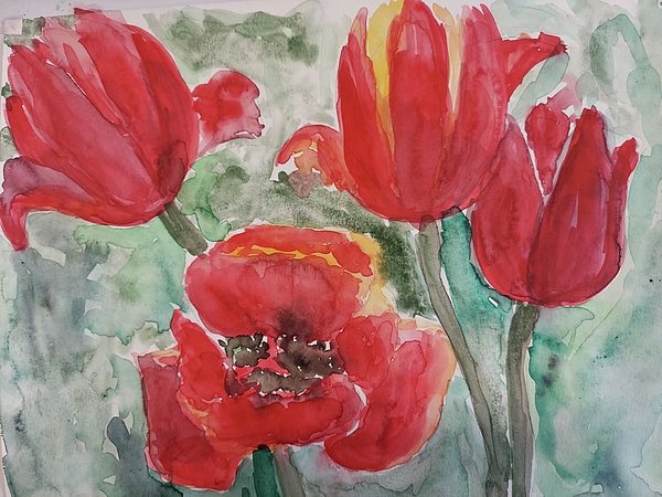 Lyubov Shovkun - Red tulips-fine art print