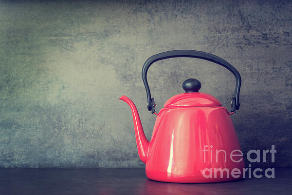 Delphimages Photo Creations - Red vintage kettle