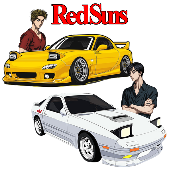 Red Suns Initial D Baseball Jersey - Anime Ape