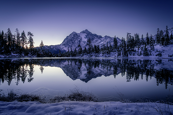 Harry Beugelink - Reflection of Mt. Shuksan in Winter Landscape